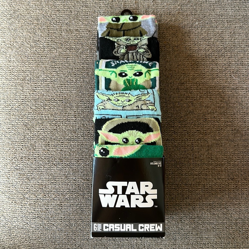 NWT Star Wars Mandalorian Crew Socks 6 Pair